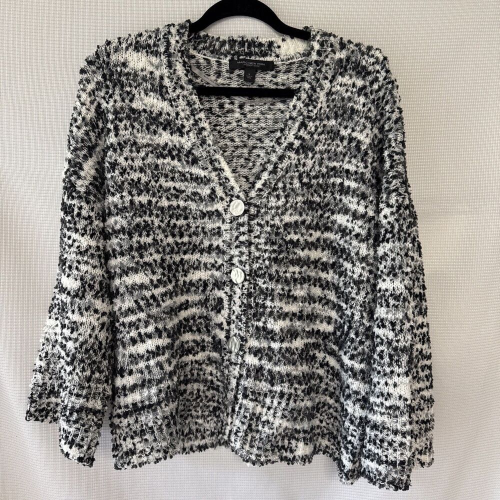 Marc New York (Andrew Marc) V-Neck Button Wide Sleeve Cardigan - L